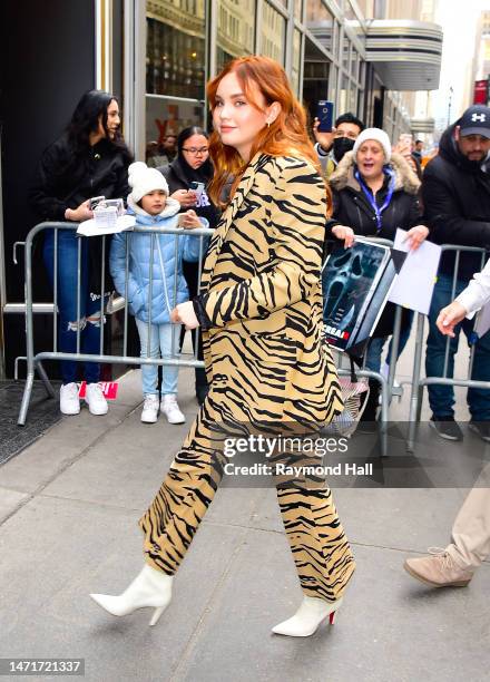 Liana Liberato is seen in Midtown on March 06, 2023 in New York City.