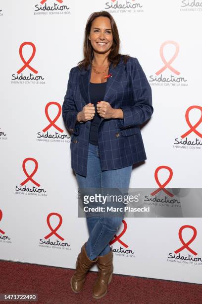 Julia Vignali attends the Sidaction photocall on March 06, 2023 in Paris, France.