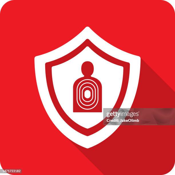 shield shooting range target icon silhouette 1 - gunman stock illustrations