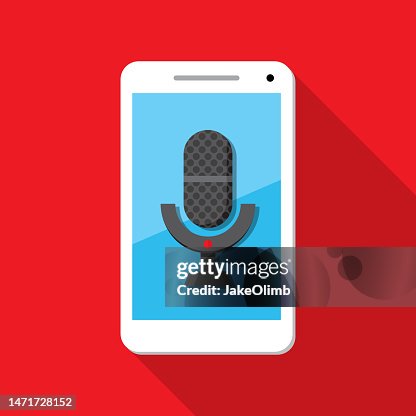 Microphone Smartphone Icon Flat Microphone Smartphone Icon Flat