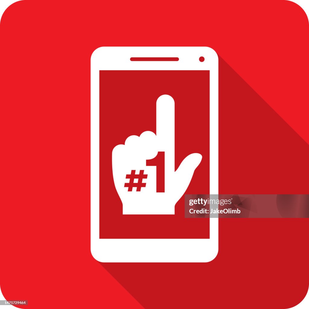 Silueta del icono del teléfono inteligente de la mano número uno