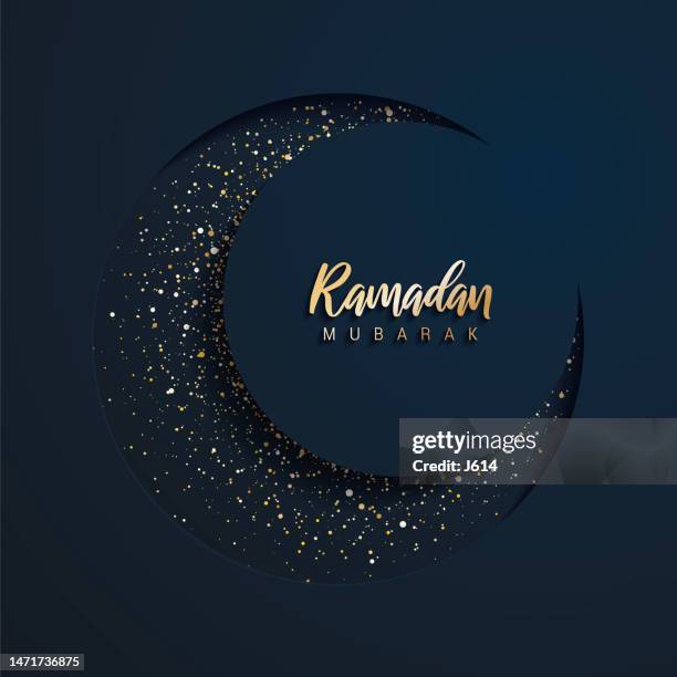 illustrations, cliparts, dessins animés et icônes de lune du ramadan simple, élégante et scintillante - ramadan