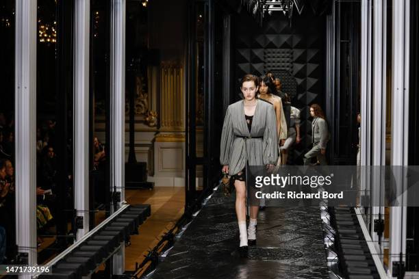 Models walk the runway during the Louis Vuitton Womenswear Fall Winter 2023-2024 show at Musee d'Orsay as part of Paris Fashion Week at Orsay Museum...