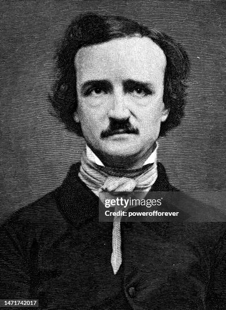 edgar allan poe - 19th century - poetry literature stock illustrations