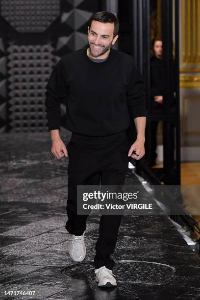 Fashion designer Nicolas Ghesquière walks the runway during the Louis Vuitton Ready to Wear Fall/Winter 2023-2024 fashion show as part of the Paris...