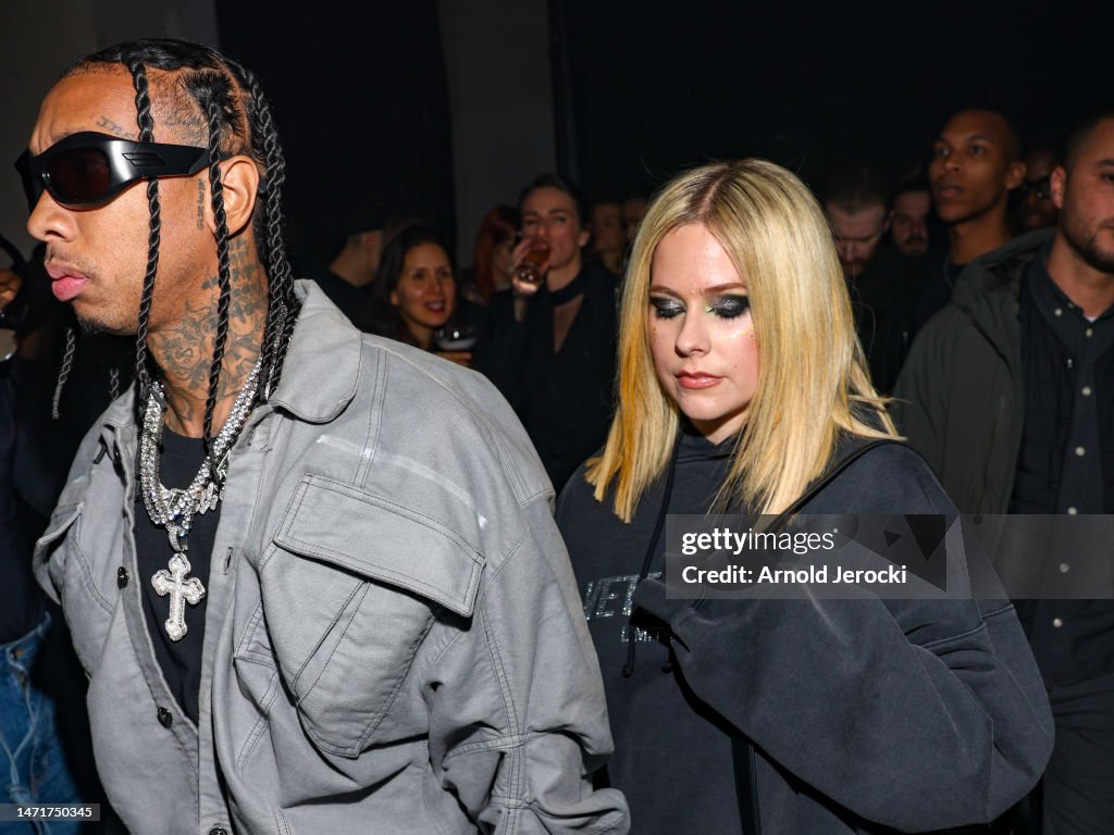 Tyga and Avril Lavigne attend the Mugler x Hunter Schafer party as