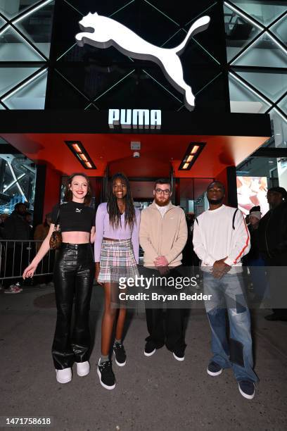 Iris Apatow, Zaya Wade, Angus Cloud, and Caleb McLaughlin attend PUMA FOREVER.CLASSIC at PUMA NYC Flagship Store on March 04, 2023 in New York City.