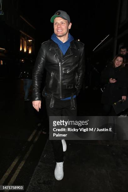Sam Heughan seen out and about in Soho on March 06, 2023 in London, England.