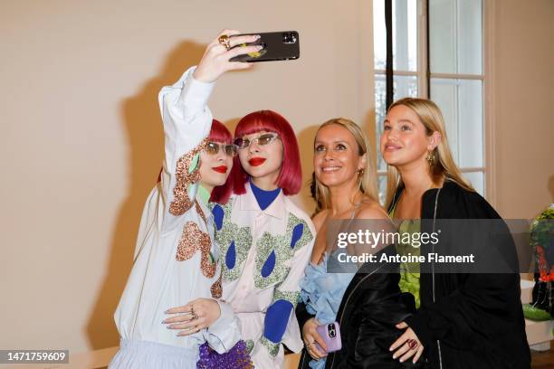 Ami Suzuki, Aya Suzuki and oliviaandalice attend the Germanier Womenswear Fall Winter 2023-2024 show as part of Paris Fashion Week on March 06, 2023...