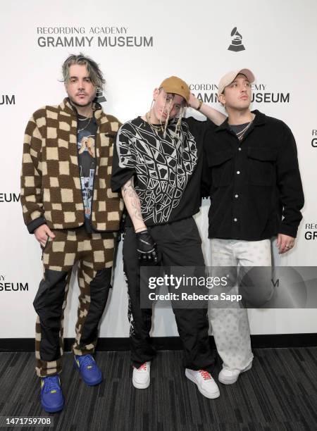 Clinton Cave, Mitchel Cave, and Christian Anthony of Chase Atlantic attend GRAMMY In The Schools Fest: Guest Artist Session with Chase Atlantic at...