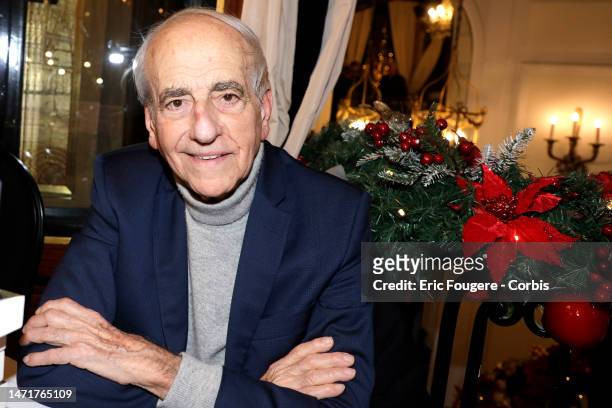 Writer and Journalist Jean-Pierre Elkabbach poses during a portrait session in Paris, France on .