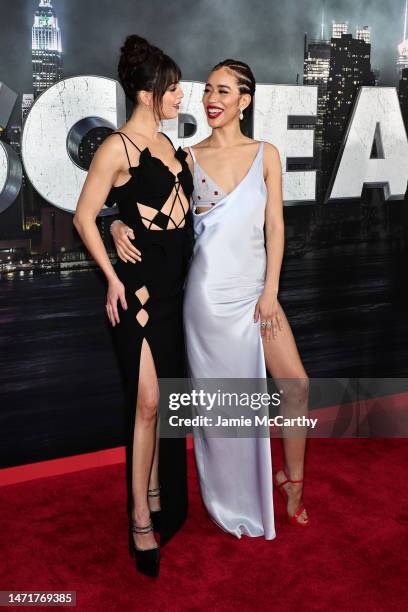 Jasmin Savoy Brown and Melissa Barrera attend Paramount's "Scream VI" World Premiere at AMC Lincoln Square Theater on March 06, 2023 in New York City.