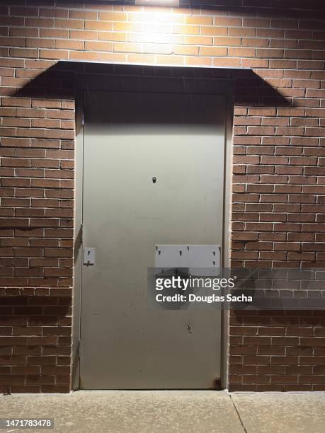 armored security door without access - back door stock pictures, royalty-free photos & images