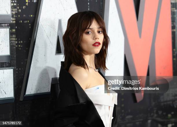 Jenna Ortega attends the world premiere of Paramount's "Scream VI" at AMC Lincoln Square Theater on March 06, 2023 in New York City.