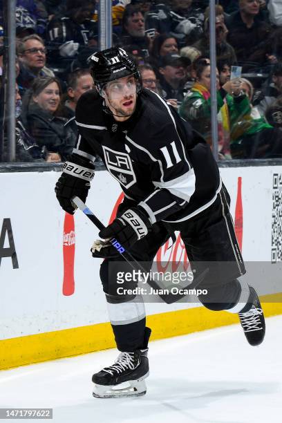 Anze Kopitar of the Los Angeles Kings skates on the ice during the first period against the Washington Capitals at Crypto.com Arena on March 6, 2023...