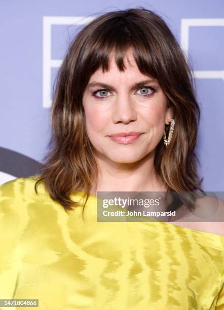 Anna Chlumsky attends The Roundabout Gala 2023 at The Ziegfeld Ballroom on March 06, 2023 in New York City.