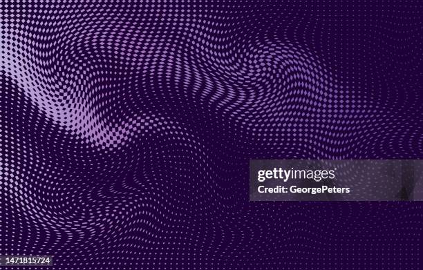 halftone pattern, abstract background of rippled, wavy lines - lavender stock illustrations