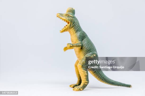 close-up of corythosaurus - toy dinosaur fotografías e imágenes de stock
