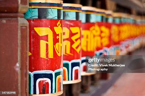 turn tables at ravangla monastery. - ravangla stock pictures, royalty-free photos & images