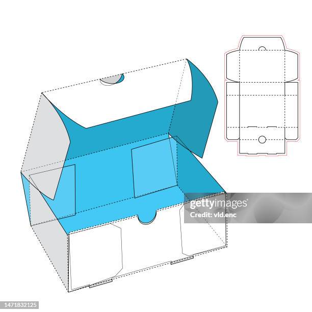 Packaging Box Conut Box Packaging Die Cut Template Design High Res Vector Graphics - Getty ...