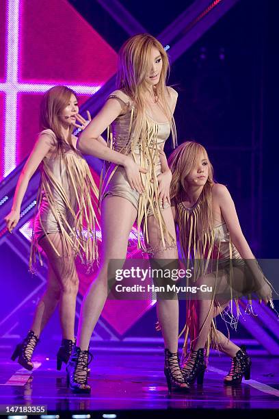 South Korean girl group Nana of After School attends the MBC Music "Show Champion" at AX Korea on June 26, 2012 in Seoul, South Korea.