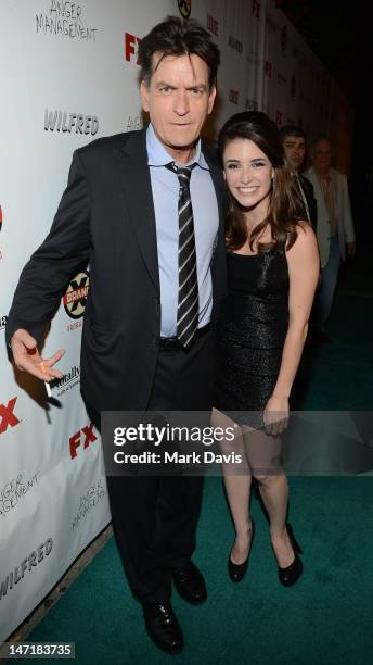 Actor Charlie Sheen and actress Daniela Bobadilla attend the FX Summer Comedies Party held at Lure on June 26, 2012 in Hollywood, California.