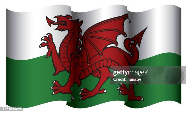 flag of wales - wales flag stock illustrations