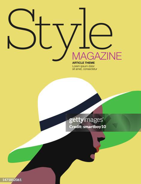 fashion magazine cover template - book cover stock illustrations