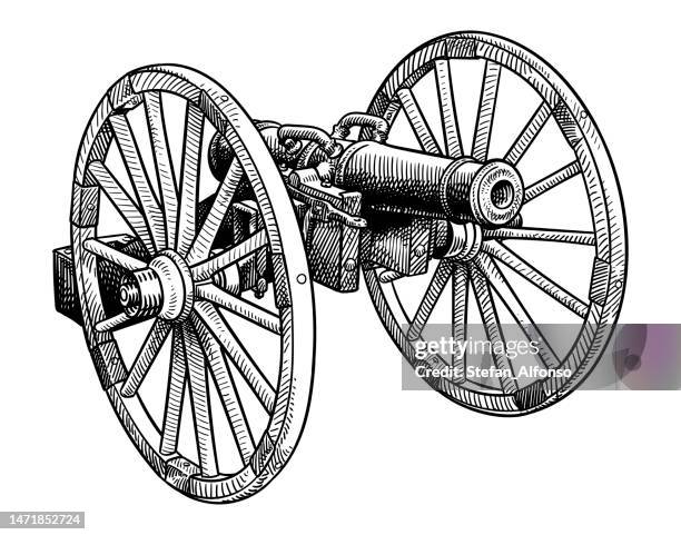 vector drawing of an old cannon - cannon stock illustrations