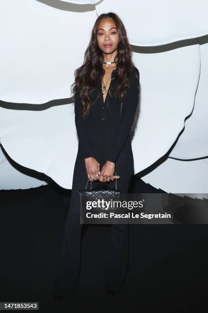 Zoe Saldana attends the Chanel Womenswear Fall Winter 2023-2024 show as part of Paris Fashion Week on March 07, 2023 in Paris, France.