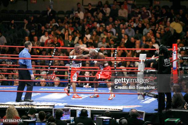 Devon Alexander defeats DeMarcus Corley by Unaimous Decision during their Super Lightweight fight at Madison Square Garden on January 19, 2008 in New...