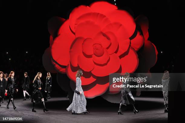 Models walk the runway during the Chanel Womenswear Fall Winter 2023-2024 show as part of Paris Fashion Week on March 07, 2023 in Paris, France.