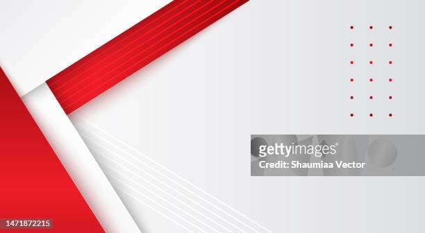 modernes rot-weißes abstraktes papierschnitt-business-hintergrund-vektordesign - flagge weiß stock-grafiken, -clipart, -cartoons und -symbole