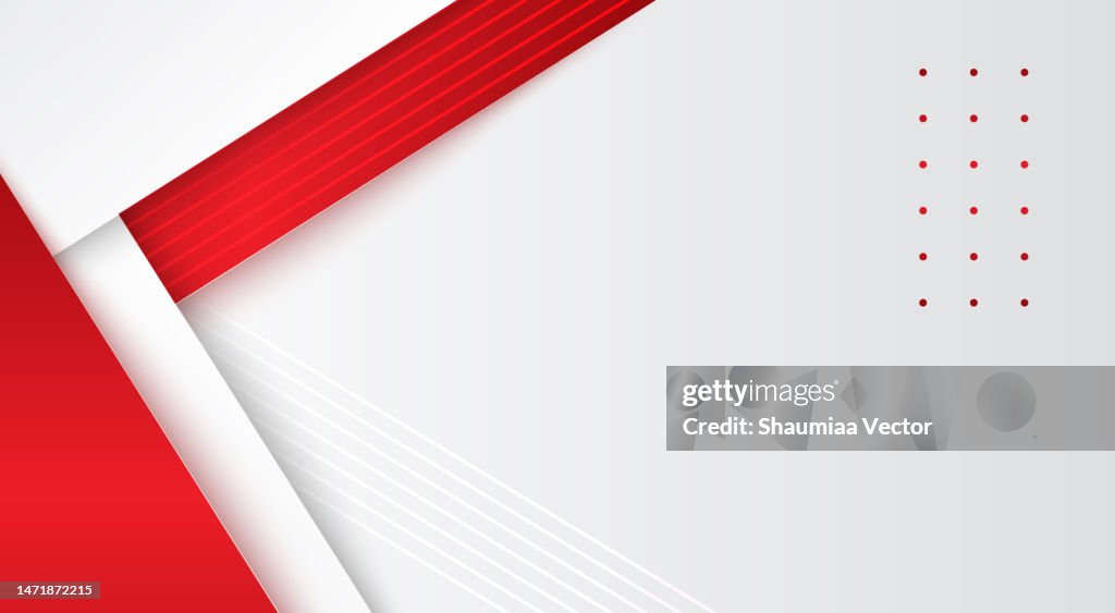 現代の赤と白の抽象的切り絵ビジネス背景ベクター画像デザイン
