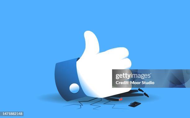 giant like symbol smashing a man - low self esteem stock illustrations