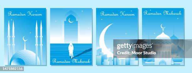 set of vector ramadan celebration posters - ramzan mubarak stock illustrations