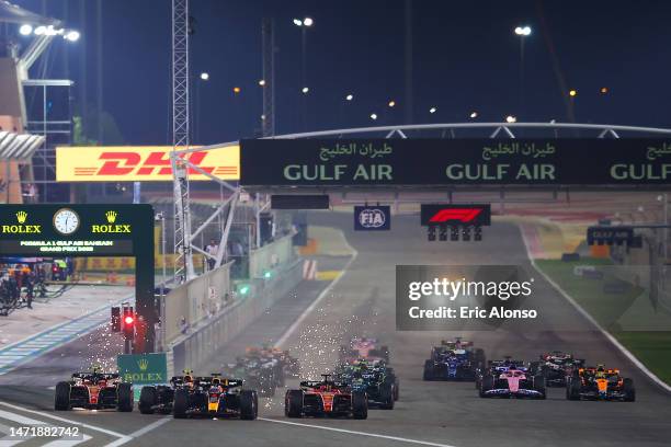 Start of the F1 Grand Prix of Bahrain at Bahrain International Circuit on March 05, 2023 in Bahrain, Bahrain.