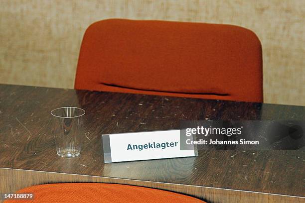 Label reading "Angeklagter" marks the seat reserved for Brazilian Breno Vinícius Rodrigues Borges , also known as Breno, a former player of the...