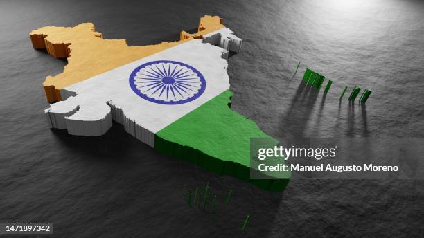 map and flag of india - indian politics and governance stock pictures, royalty-free photos & images