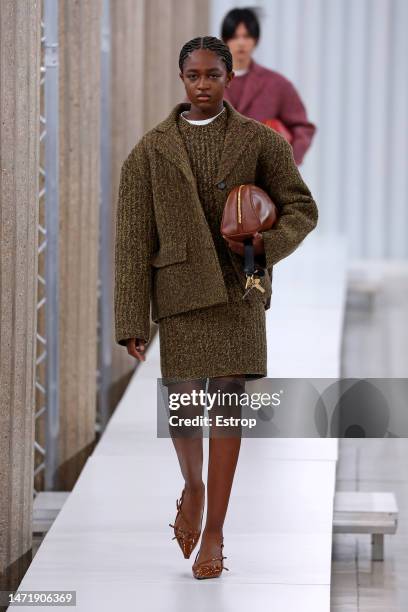 Zaya Wade walks the runway during the Miu Miu Womenswear Fall Winter 2023-2024 show as part of Paris Fashion Week on March 7, 2023 in Paris, France.