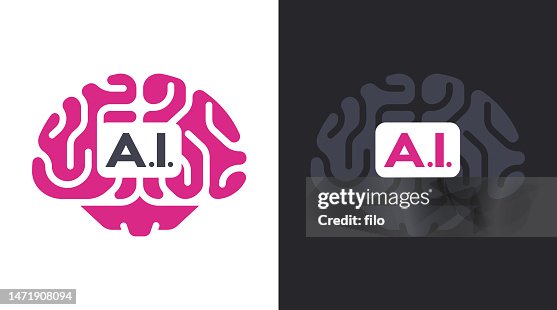 Artificial Intelligence AI Brain Symbol Artificial Intelligence AI Brain Symbol