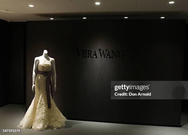 General view inside the store at the official opening of the first Vera Wang bridal boutique at The Intercontinental Hotel in Australia on June 27,...