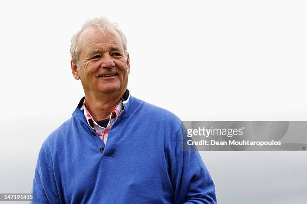American Actor, Bill Murray smiles after his putt during the Pro Am for the 2012 Irish Open held on the Dunluce Links at Royal Portrush Golf Club on...