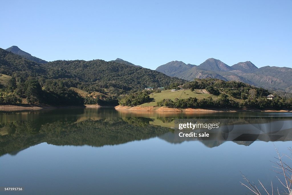 Mountain reflection on water