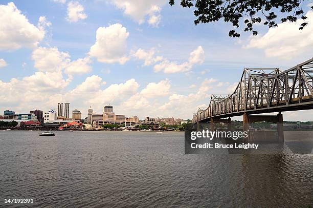 peoria and murray baker bridge - peoria illinois stock pictures, royalty-free photos & images