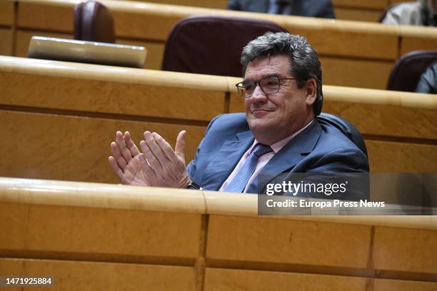 The Minister of Inclusion, Social Security and Migration, Jose Luis Escriva, during a control session to the Government in the Senate, on March 7 in...