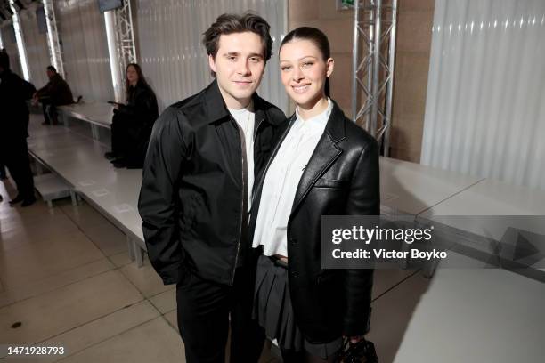 Brooklyn Beckham and Nicola Peltz attend the Miu Miu Womenswear F/W 2023- 2024 show as part of Paris Fashion Week at Palais d'Iena on March 07, 2023...