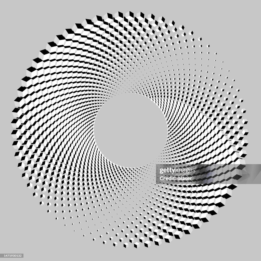 Simple Rotating Pattern Rotating Swirl Pattern Made Of 3dcubes High-Res Vector Graphic - Getty ...