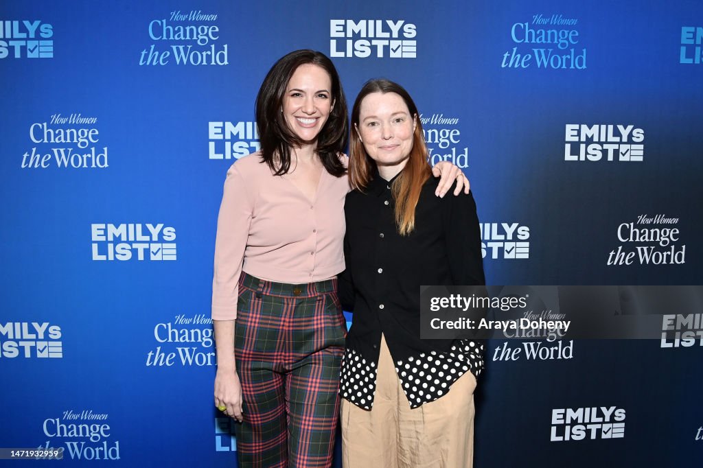 Kate Siegel and Samantha Sloyan attend EMILYs List's 2023 Pre-Oscars