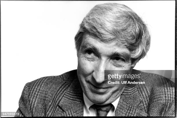 American writer John Updike poses during portrait session held on April 18, 1986 in Paris, France.